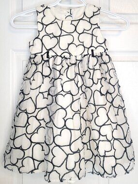 ⚡BOGO⚡Camila White and Black Hearts Dress 4T